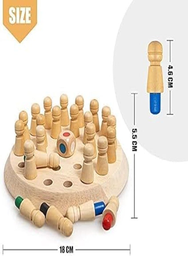 فيماس كواليتي لعبة شطرنج خشبية عالية الجودة بذاكرة أعواد الثقاب، شطرنج ذاكرة ملون، لعبة لوحية ممتعة، لعبة تعليمية مبكرة، ألعاب لتدريب الدماغ للأطفال - Image 4